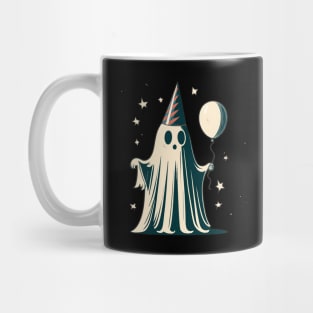 cute ghost holding ballon retro Mug